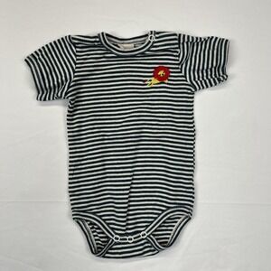 Estella NYC Baby Boy White/ Navy Blue Stripped Body Suit With Lion